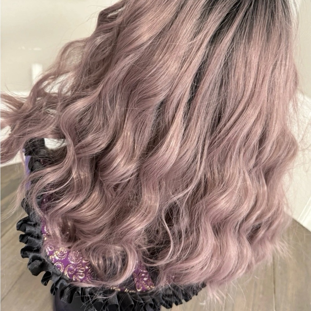 Imstyle Kiki Grape Purple With Dark Rooting Shoulder Length Water Wave Lace